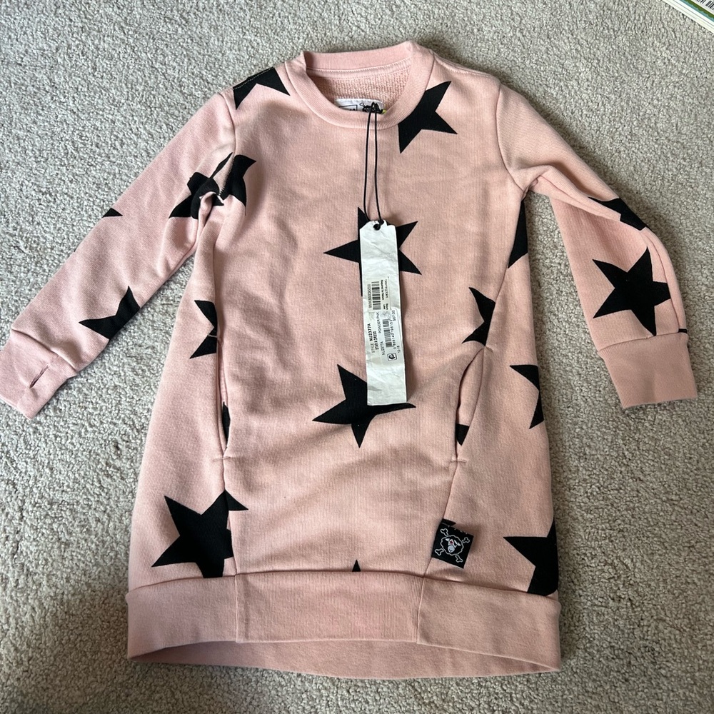 BRAND NEW NEVER WORN NUNUNU PINK STAR DRESS! Size 12-18